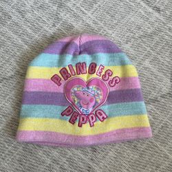 Princess Peppa Pig Girl’s Blue Pink Beanie Hat