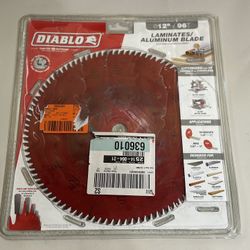 Diablo 12”/96T Laminate/Aluminum Blade For 12” Miter & Slide Miter Saw D1296L