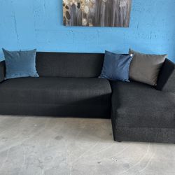 BLACK L SECTIONAL SOFA - SILLONES NUEVOS 