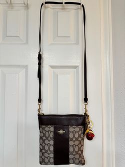 Coach Signature Crossbody Bag with Cherry Charm