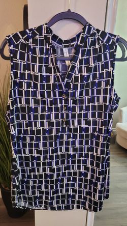 Sleeveless Geometric Print Blouse Size XL
