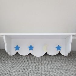 Moon and stars wall shelf With 4 hangers