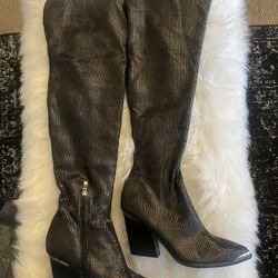 +NEW+ Over The Knee Faux Snake Boots
