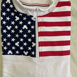 New- (size L)Half Zip American Flag Sweatshirt From Disney