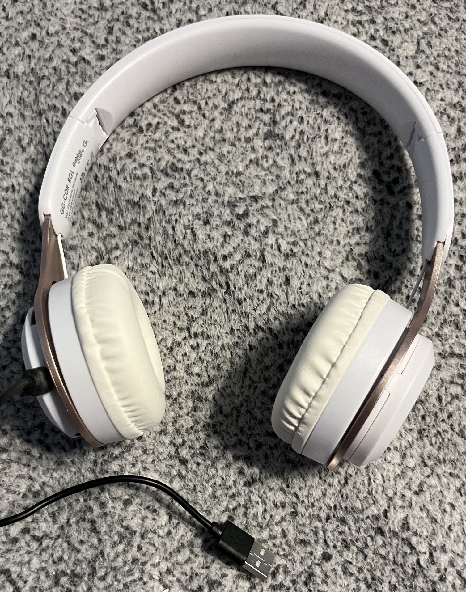 Gabba Goods White and Gold Over-Ear Headphones