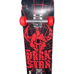 Darkstar Skateboard Complete 7.75" x 31” Helmet Fracture Logo Red Board used