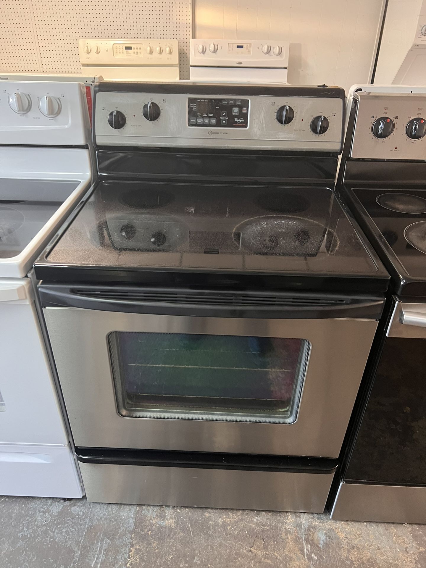 Whirlpool Stainless Steel Flat Top Stove Used