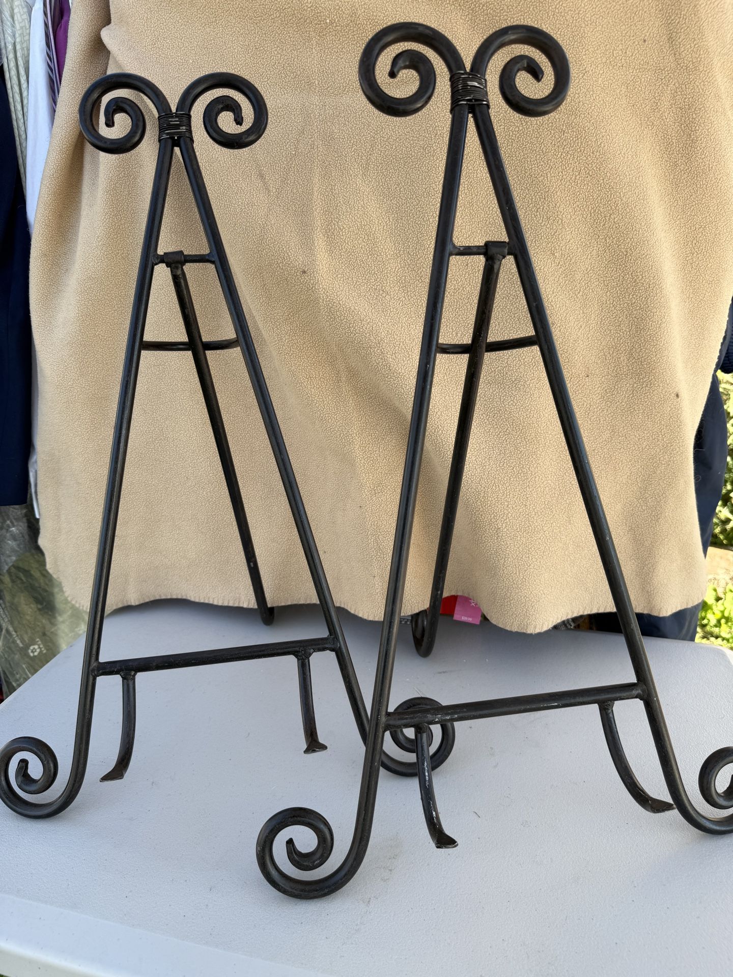 Set of Two Metal Display Easels