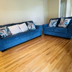 Blue Living Room Couch Set