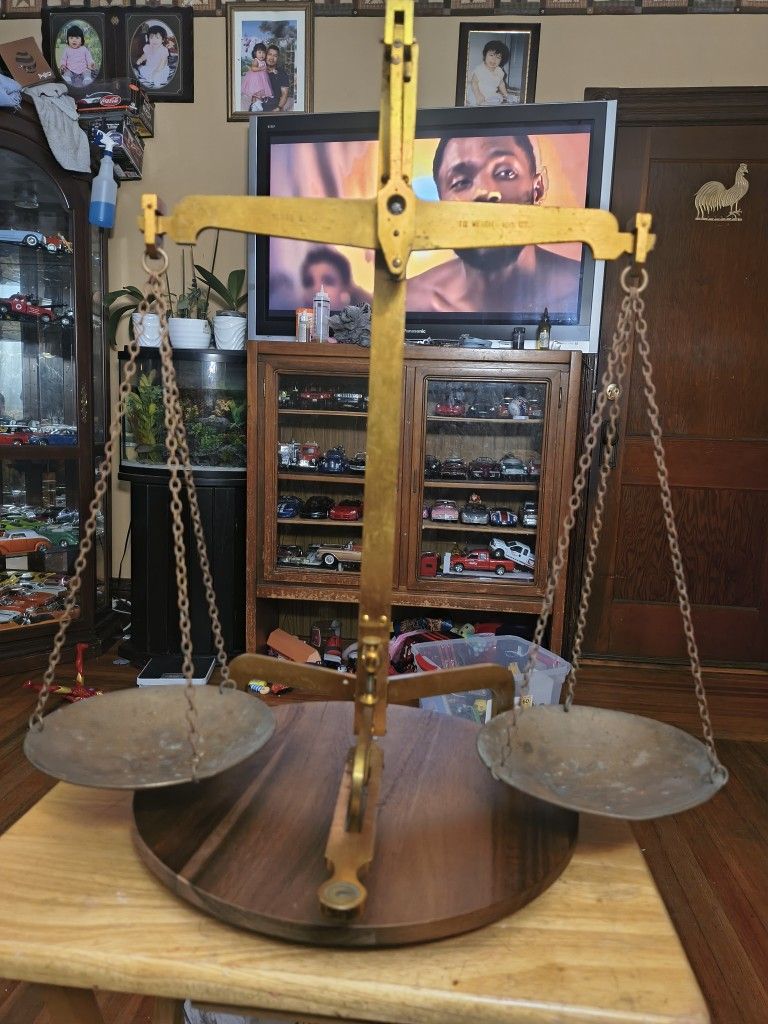 Large Antique Bronze Scale 