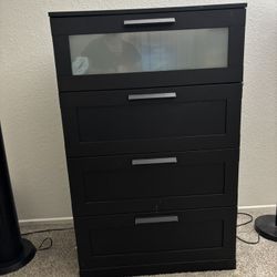 4 Drawer Chest, Black,  Used.   $60