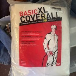 Disposable Polypropylene Coverall Elastic Wrists/Ankles White XL - 4 Pack