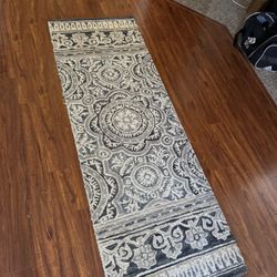 Blue And White Floor Rug