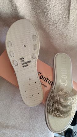 Juicy Couture Silver Crystal Slide Sandals