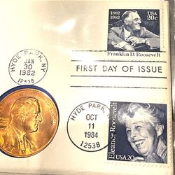 Roosevelt First Day Cover And Coin