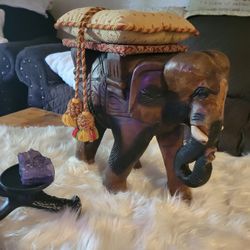 Wood  Elephant Decoration  Tall 15in.  Long 13in.   Heavy 