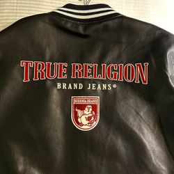 Men’s True Religion Varsity Patches Jacket Size Large