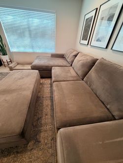 Couch, Chaise, and Ottoman