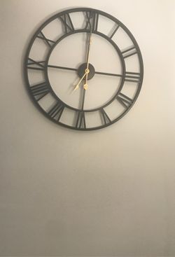 Large Wall Clock, European Farmhouse Vintage Clock with Roman Numeral