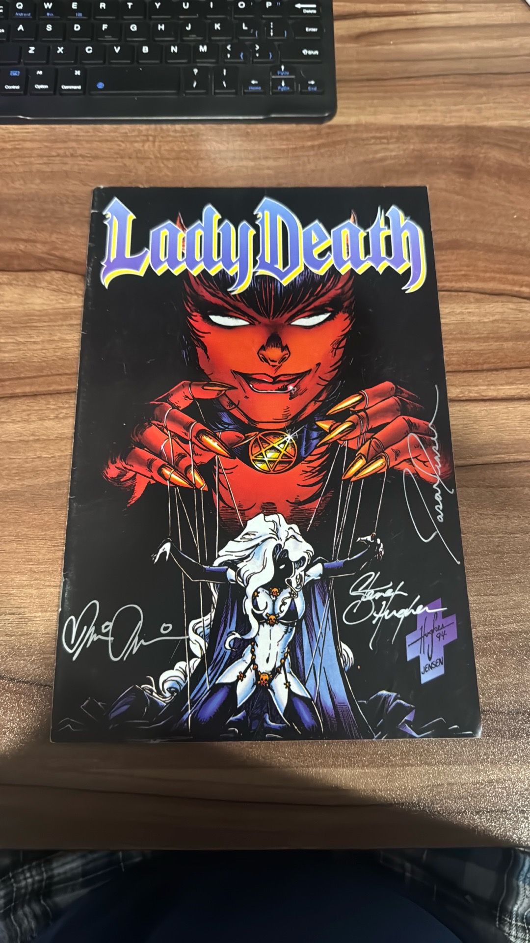 LADY DEATH BETWEEN HEAVEN & HELL #3 1995 CHAOS! COMICS Autographed
