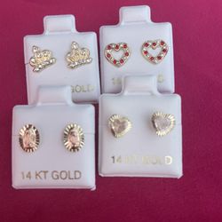 Aretes De Oro 14 Kilates