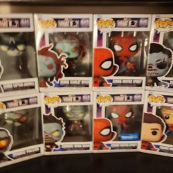 Full Set Of 8 Marvel Funko Pop What If? Pops Zombie Iron Man Captain America Falcon Spiderman Strange Spidey