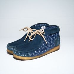 Clark Wallabee Indigo Sashiko Boots 10.5