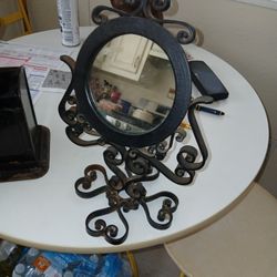 Victorian Cast Iron Vanity Mirror 