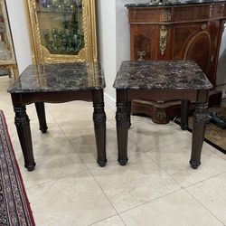 Pair of Beautiful Signature  Design Square End Table with a Faux Marble Top🌷 $240 for a Pair 