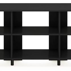 Furinno Camnus Modern Living Entertainment Center Stand with Metal Frame Support for TVs up to 60 Inch, Americano/Black