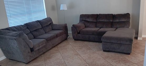 2 PIECE GRAY SOFA SET