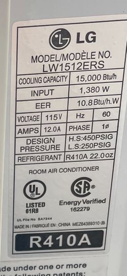 HOT temps - Reduced Price - Room A/C 15000 BTU