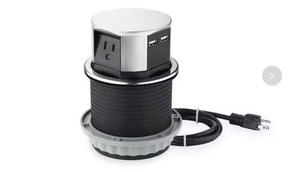 Link2Home Pop Up-Outlet, 3 Power Outlets , 2 USB Ports 2.4 Amp, Splash Resistant