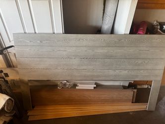 Gray Wood Grain Bed Frame King size