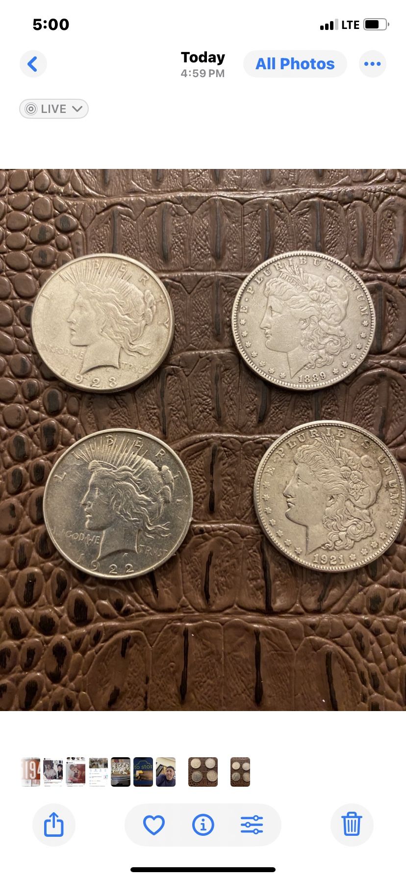 Morgan And Peace Silver Dollars