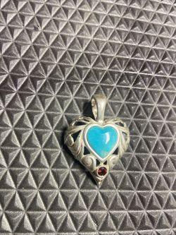 Carolyn Pollack Sterling Silver And Turquoise Pendant // Send Me Your Offer///—