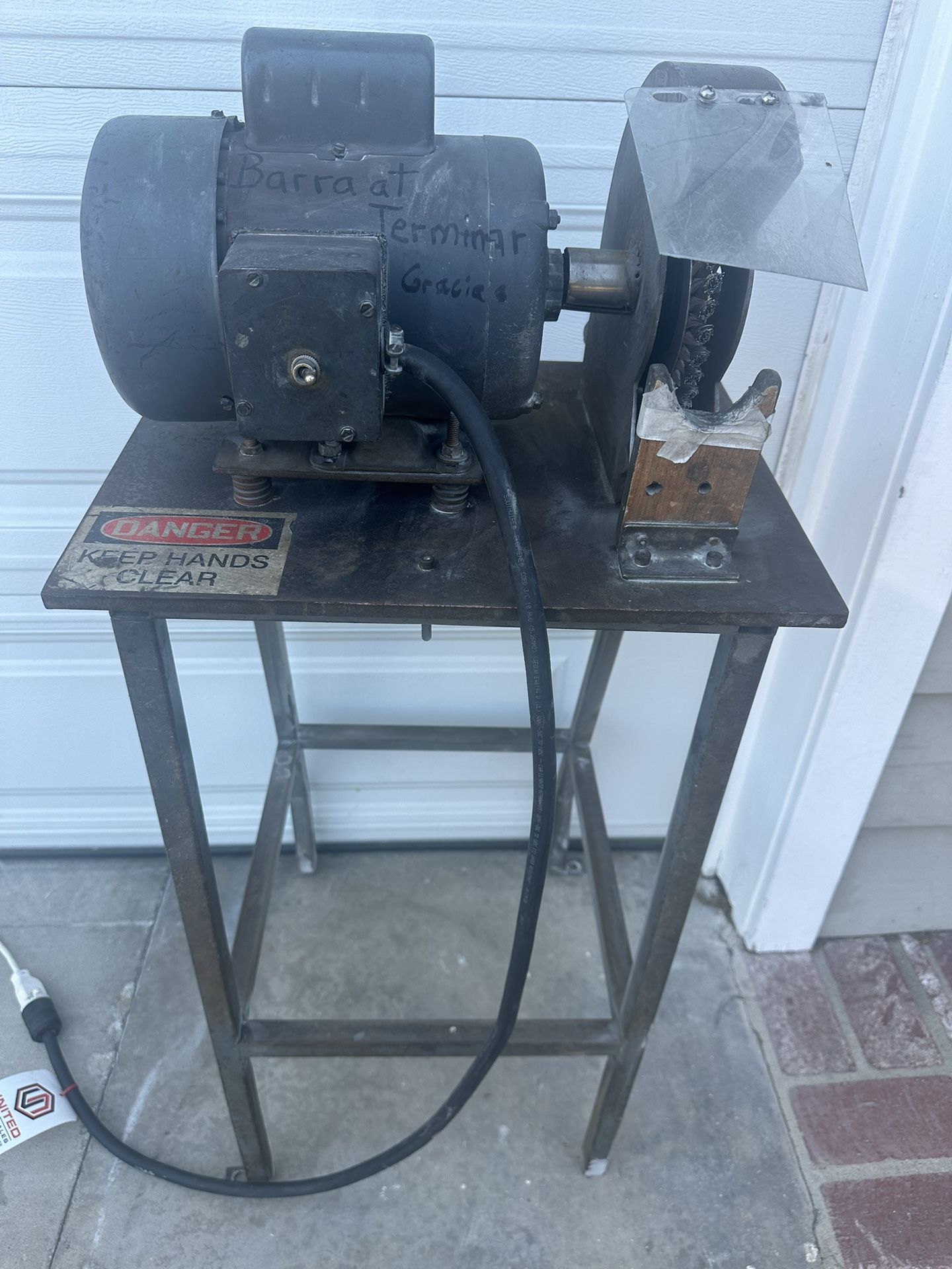 Magnetek Century AC Motor / Grinder On Stand