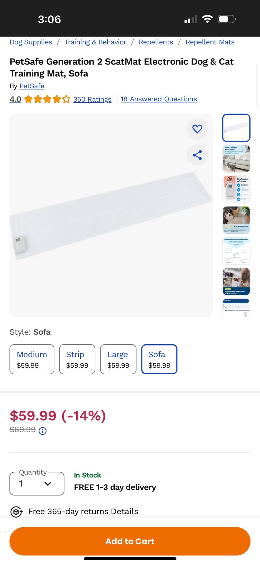 Petsafe Scatmat For Sofa