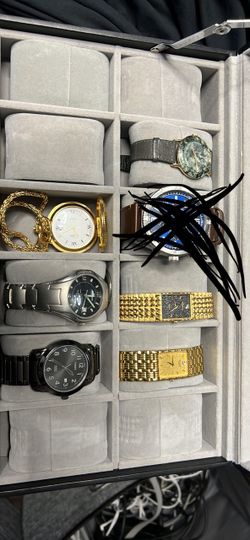 Unisex Bulova’s,Timex and watch box included