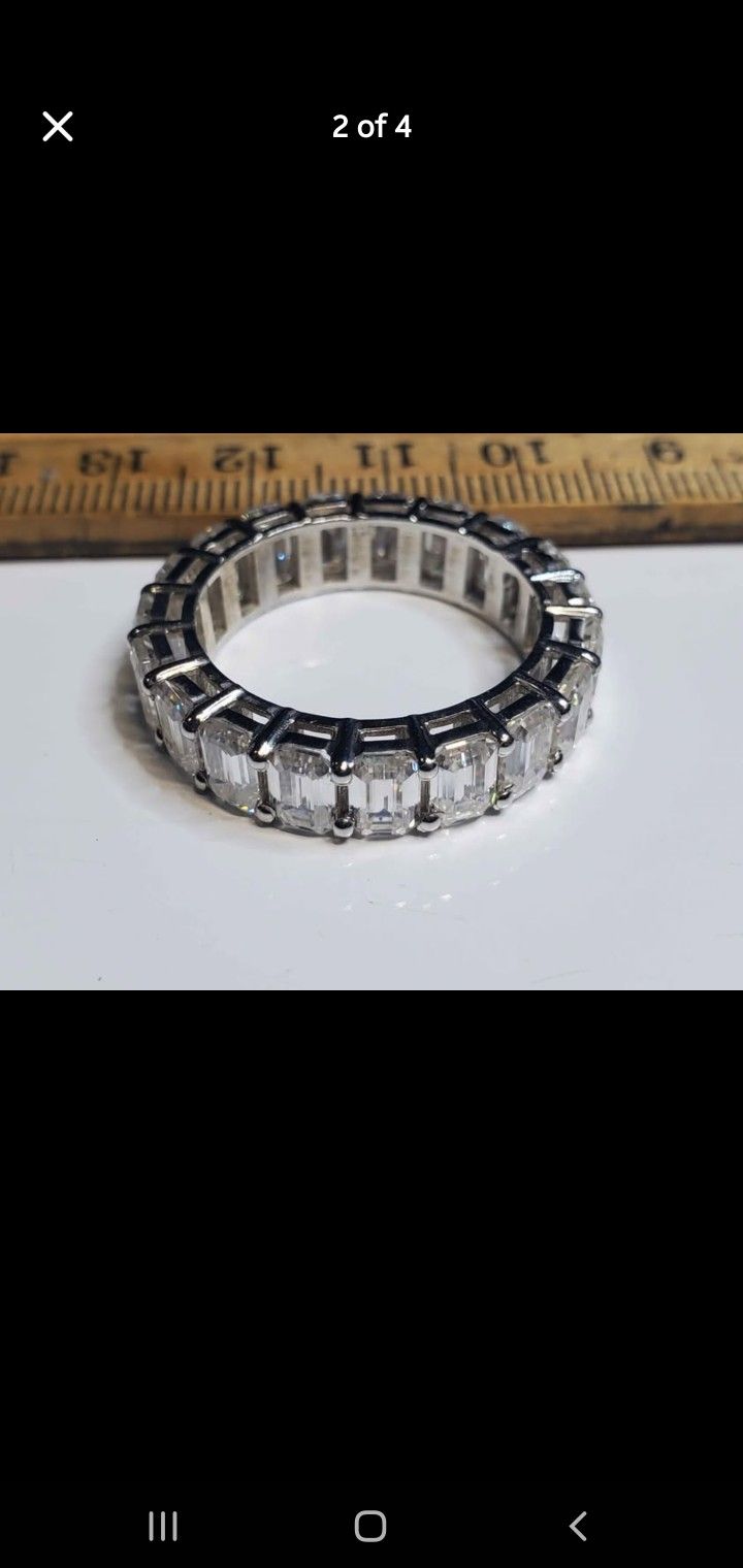 Moissanite Diamond Ring VVS White Passes Dismond Tester, Eternity Mens Ring Size 11