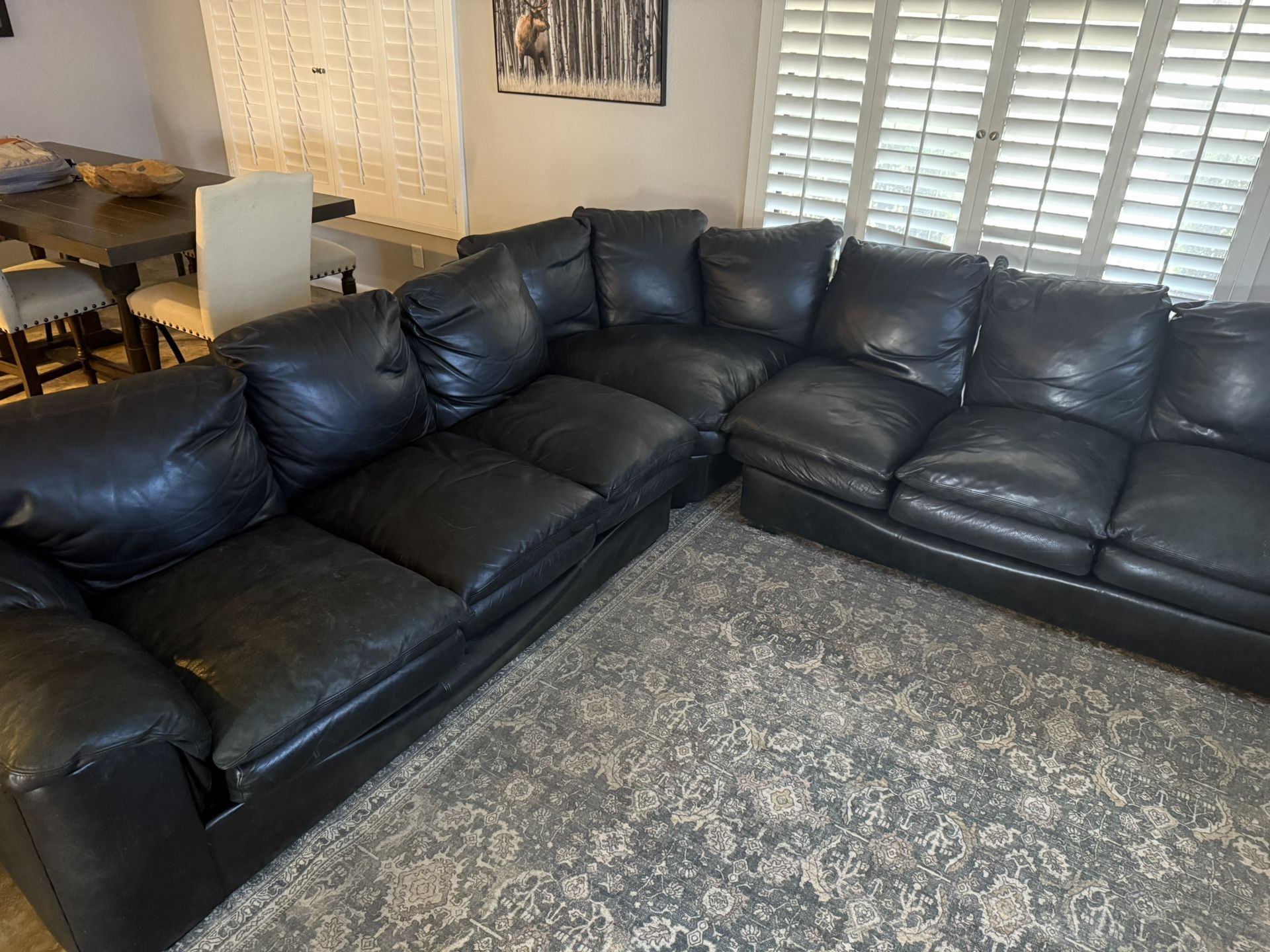 Large Leather Sections Sofa