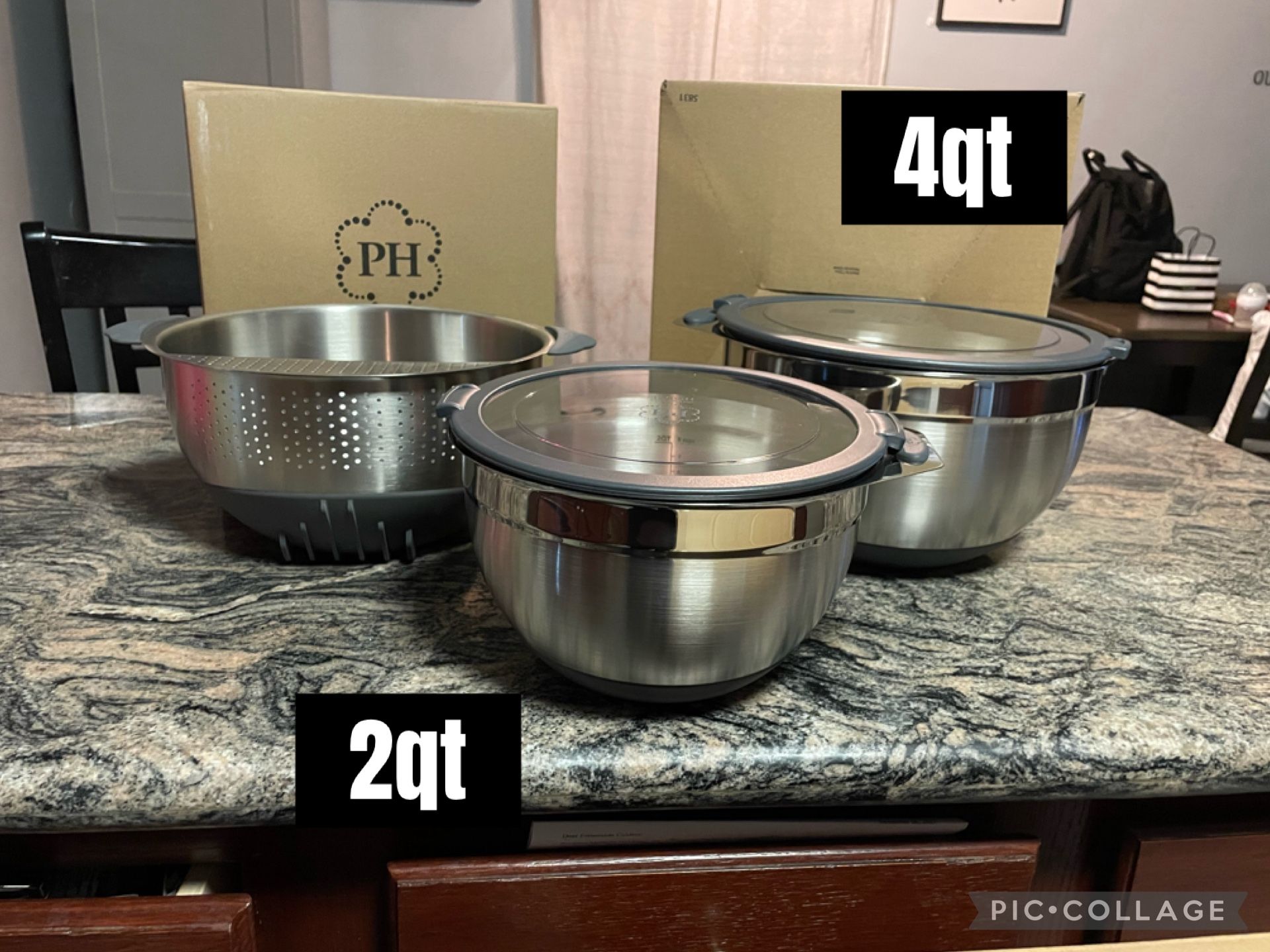 Set De Tazones Y Coladora