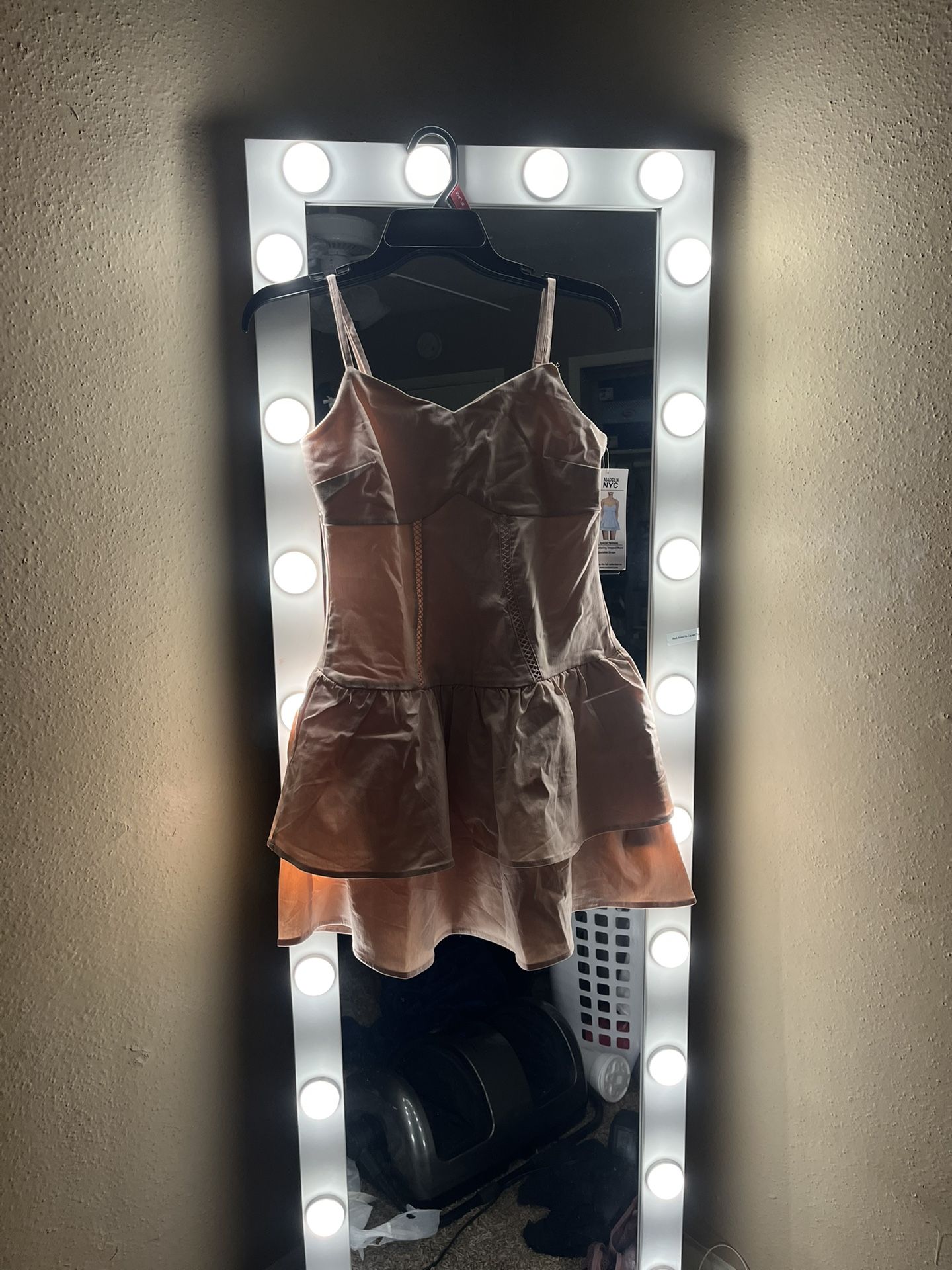 MADDEN NYC Drop Waist Ruffle Dress Cloud Pink