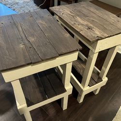 Natural Wood Side Tables
