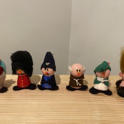 Vintage Kellogg's Wood Troll Dolls Lot of 6, Toy Mail in Offer Troll Gnomes 1970's