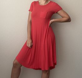 LulaRoe Orange Pocket T-Shirt Dress