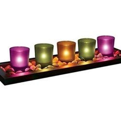 NEW 5-piece Jewel Tone Candle Tray
