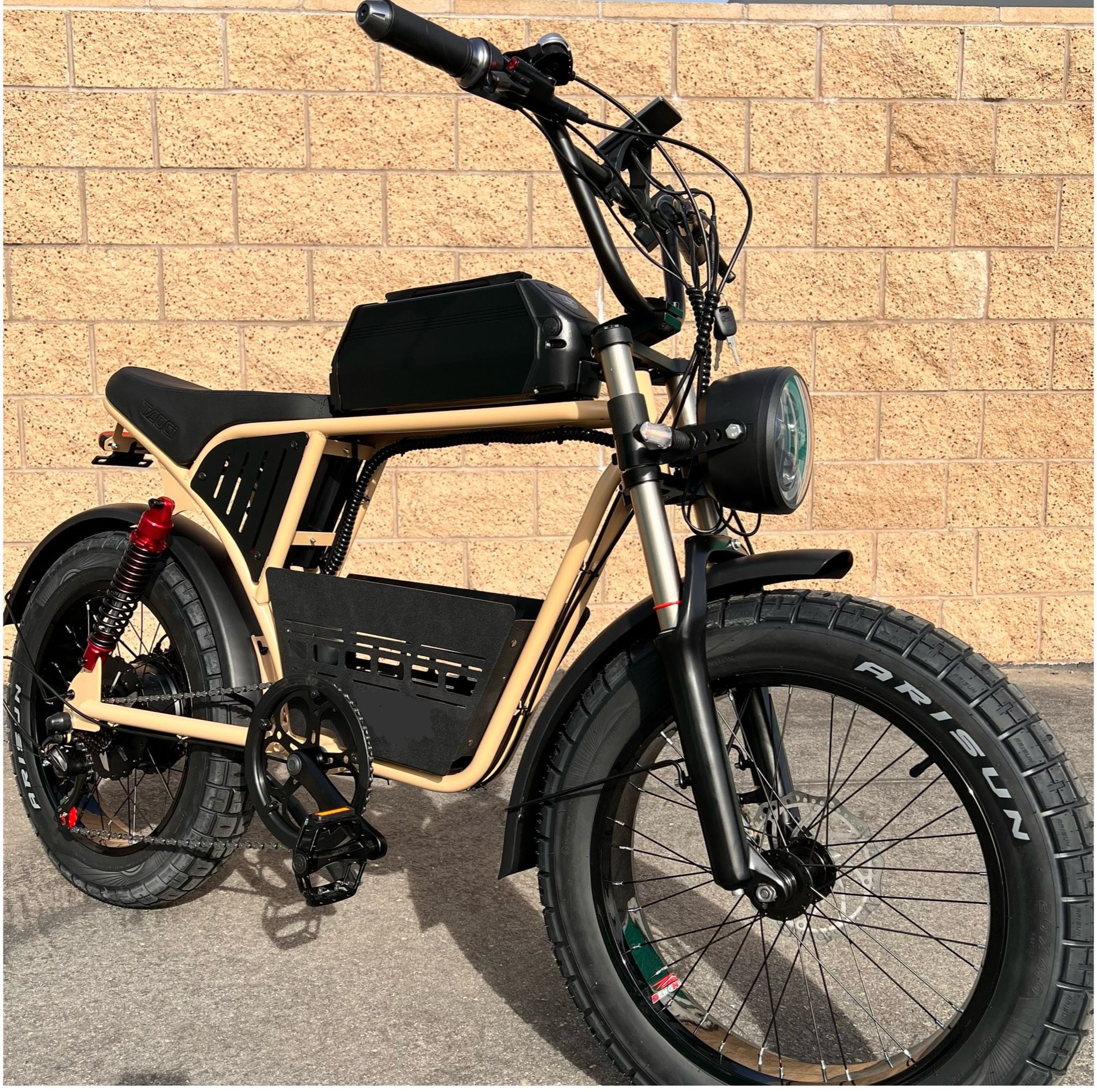 2000 Watt Electric Ebike, 35-39mph, Fat Tire, Center Basket, 18ah Battery Incl (Blue Or Sand)🔐FREE HEAVY DUTY 4ft CHAIN LOCK W/Purchase