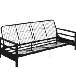 Elm & Oak Miles Metal Futon Frame, Black 