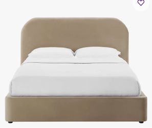 Upholstered Bed Frame with Curved Headboard